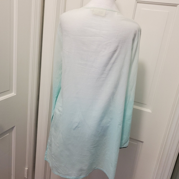 Rhona Sutton Turquoise Ombre Lightweight Beach Coverup Size Medium - Picture 4 of 9